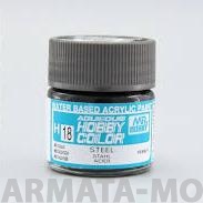 H018  Краска водоразбавляемая художественная т.м. MR.HOBBY  10мл  STEEL