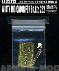 LE35112 Фототравление для WWII German Sd.Kfz.232 Width Indicator /w Resin Rear View Mirrors