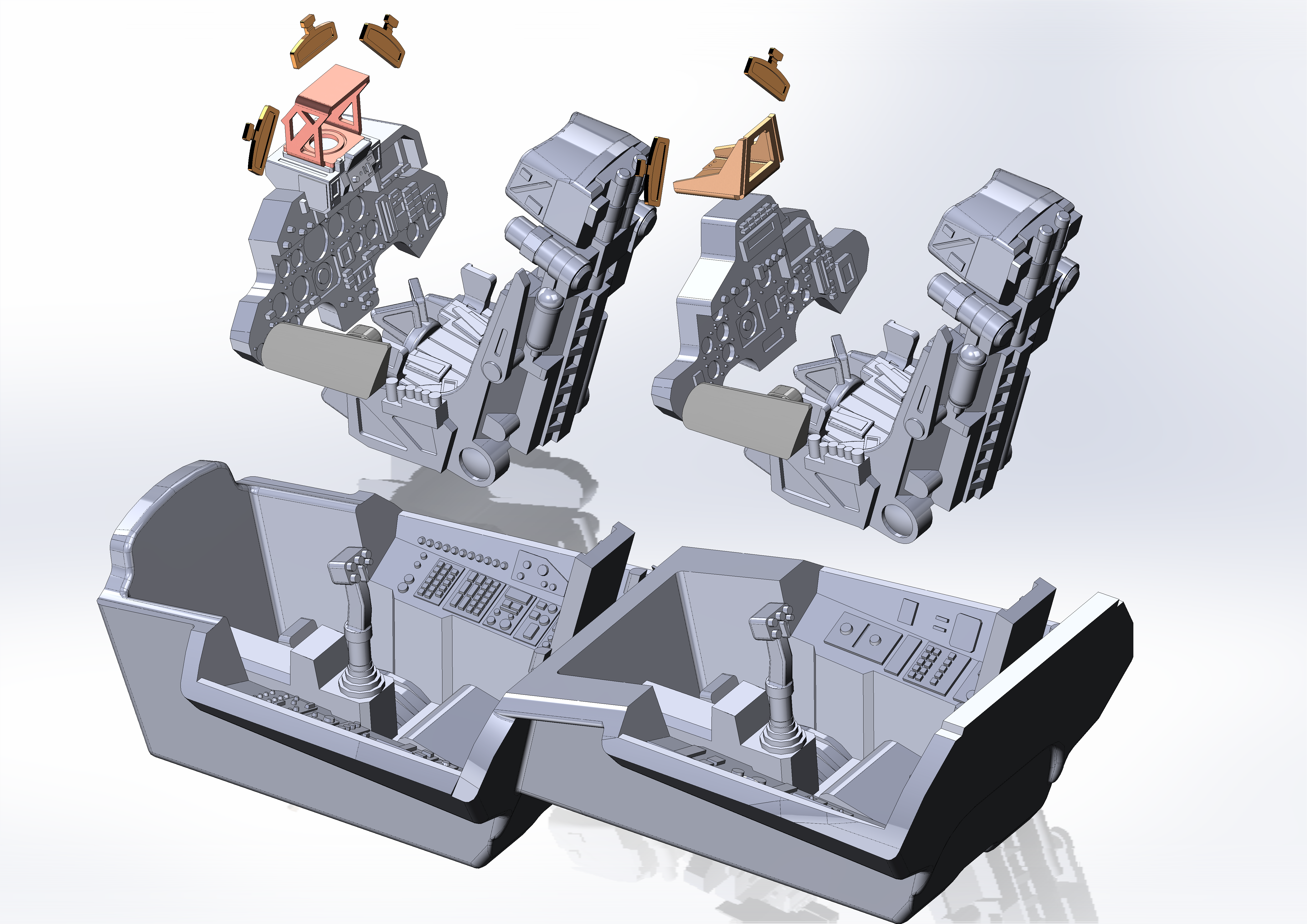 AM7253 Кабина (интерьер) Су-27УБ для модели фирмы Звезда 7294