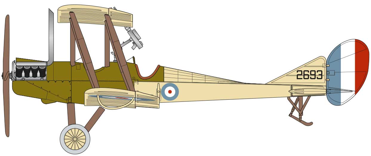 A02101 Самолет Royal Aircraft Factory BE2c Airfix
