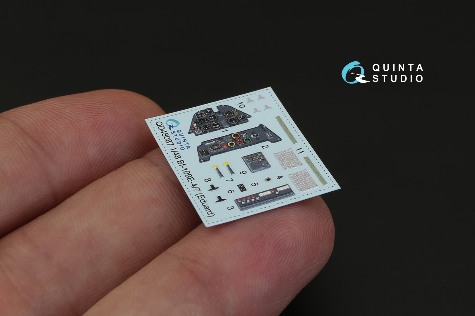 QD48087 1/48 3D Декаль интерьера кабины  Bf 109E-4/E-7 (для модели Eduard) Quinta Studio