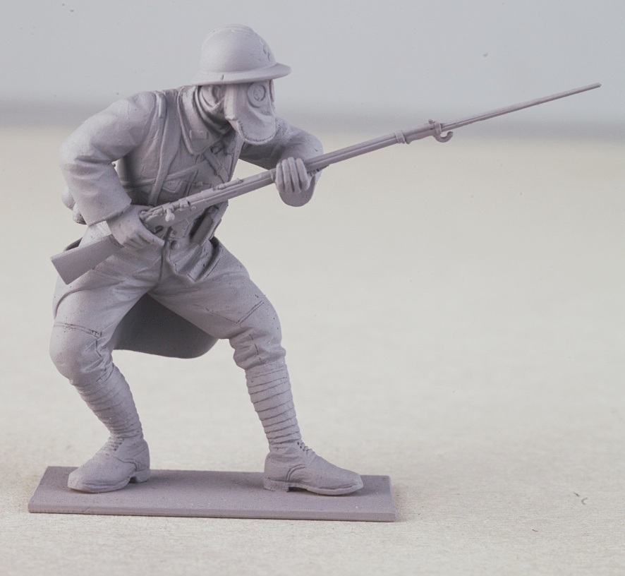 35696 Фигуры, Французская пехота в противогазах (1916 г.) ICM