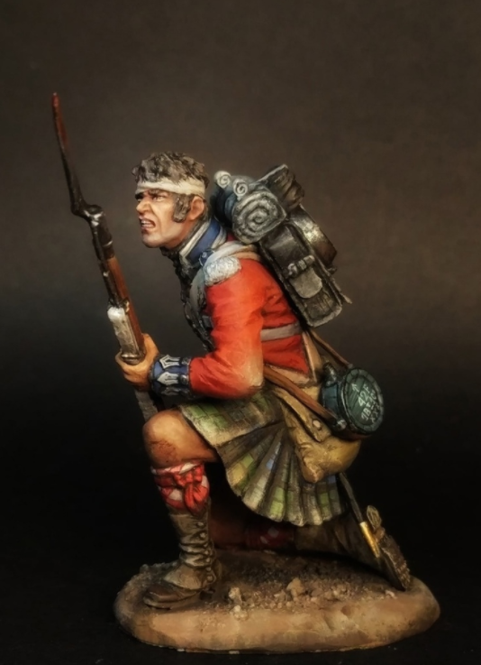 VD-54005(M). Рядовой (№2) 42-го (Королевских Шотландских горцев) пехотного полка Черная Стража 1815 г. 54 мм. Материал - белый металл. Chronos Miniatures