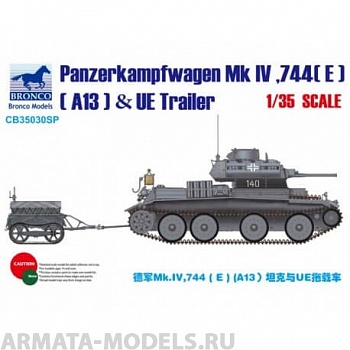 CB35030SP  Танк Panzerksmpfwagen Mk IV.744(E) (A13) & UE Fuel Tank Trailer (Bronco Models) 1/35