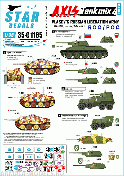 35-C1165SD Axis Tank mix # 4. R.O.A. Vlasov's Russian Liberation Army, BA-10M, Hetzer, T-34 m/1941.