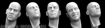 HH18 5 different heads, necks turned right or left