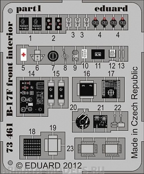 73461ED B-17F front interior for Revell kit 1/72