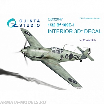 QD32047 3D Декаль интерьера кабины Bf 109E-1 (для модели Eduard)