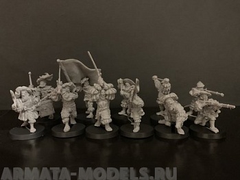 3250ТБ Солдатики, пешие швейцарцы, 28 мм, смола, 1-я половина 16 в.