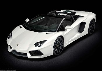 HK104SB Собранная  модель Lamborghini Aventador Roadster Bianco Canopus (Полуматовый белый)