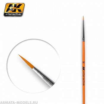 AK601 Кисть художественная ROUND BRUSH 3/0 SYNTHETIC